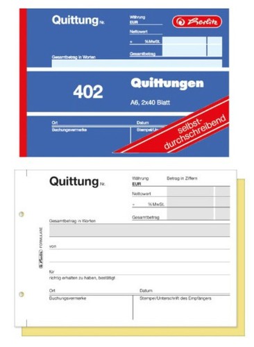 Herlitz 402 quittungsblock - herlitz,