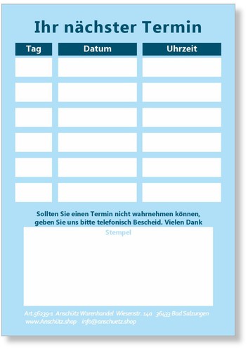 100 terminzettel für - für, praxis