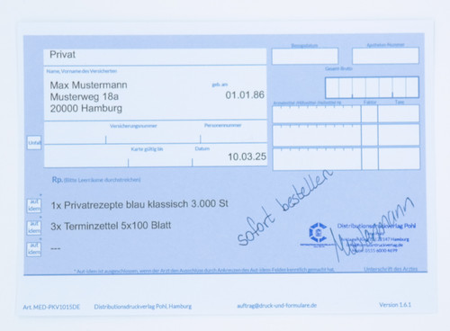 Privatrezept blau din - blau,